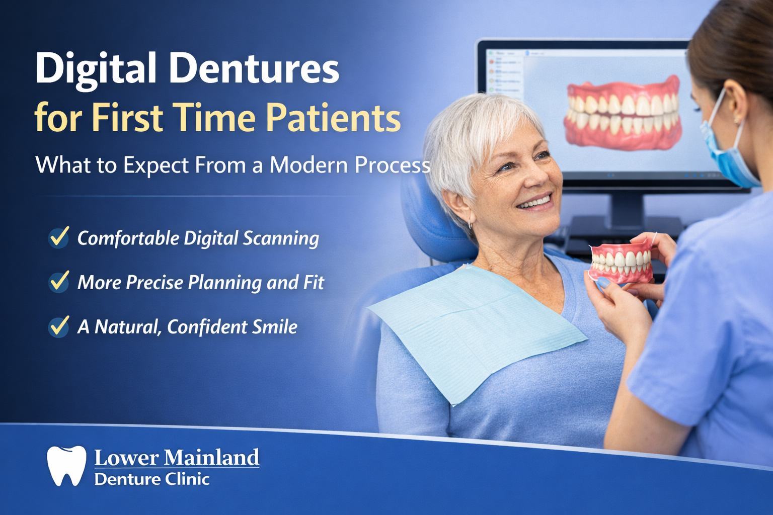 Featured image for “Digital Dentures for First Time Patients: What to Expect From a Modern Process”